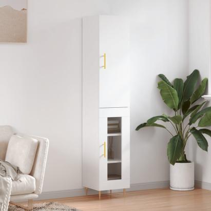 Dulap înalt, alb, 34,5x34x180 cm, lemn prelucrat GartenMobel Dekor