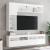 Set comode TV de perete, 7 piese, cu lumini LED, alb GartenMobel Dekor