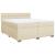 Pat box spring cu saltea, crem, 200x200 cm, textil GartenMobel Dekor