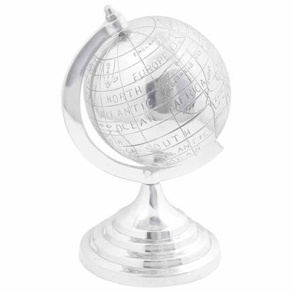 Sculptură glob, argintiu, 16.5x14x26 cm, aluminiu GartenMobel Dekor