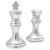 Sculpturi şah, 2 buc., argintiu, aluminiu GartenMobel Dekor
