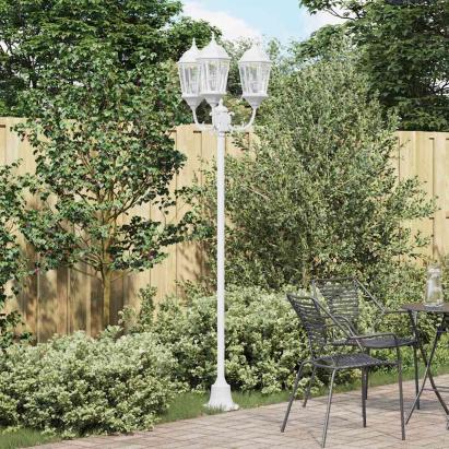 Stâlp de lumină pentru grădină Alb Aluminiu, Sticlă GartenMobel Dekor