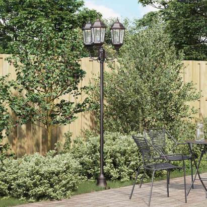 Stâlp de lumină pentru grădină Bronz Aluminiu, Sticlă GartenMobel Dekor