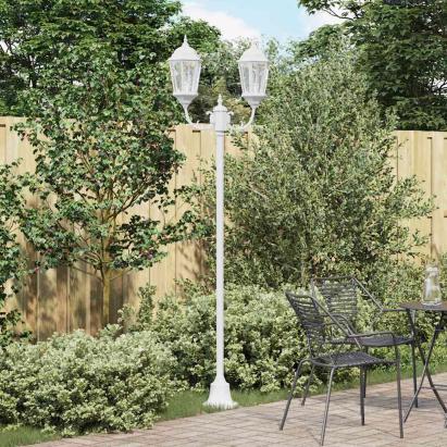 Stâlp de lumină pentru grădină Alb Aluminiu, Sticlă GartenMobel Dekor