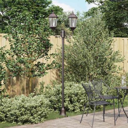 Stâlp de lumină pentru grădină Bronz Aluminiu, Sticlă GartenMobel Dekor