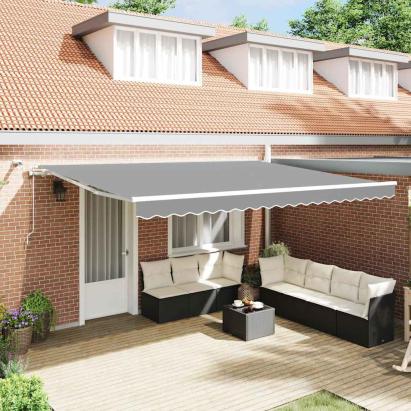 Copertină Alb 5 x 3 m Metal GartenMobel Dekor