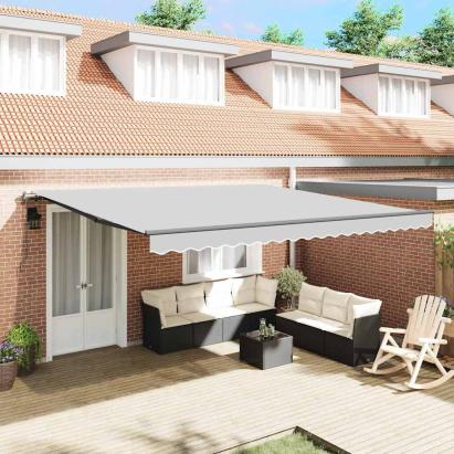Copertină Manual Antracit 4 × 3,5 m Metal GartenMobel Dekor