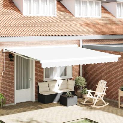 Material de înlocuire pentru copertină Alb 400 × 350 cm Pânză GartenMobel Dekor