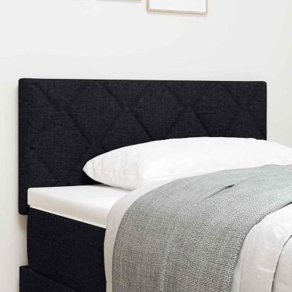 Tăblie din Țesătură Geometric cu headboard Negru 90 cm țesătură GartenMobel Dekor