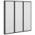 Paravan de duș Manual Negru 120 x 2 x 117 cm Aluminiu GartenMobel Dekor