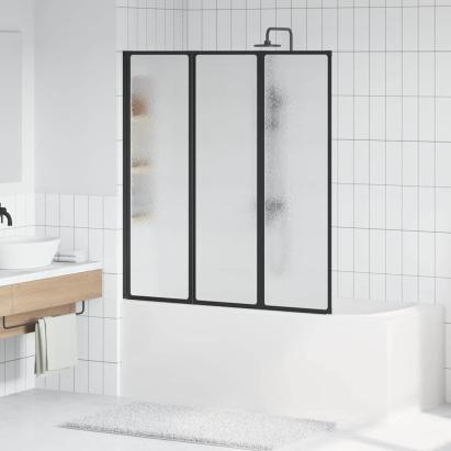 Paravan de duș Manual Negru 132 x 2 x 140 cm Aluminiu GartenMobel Dekor