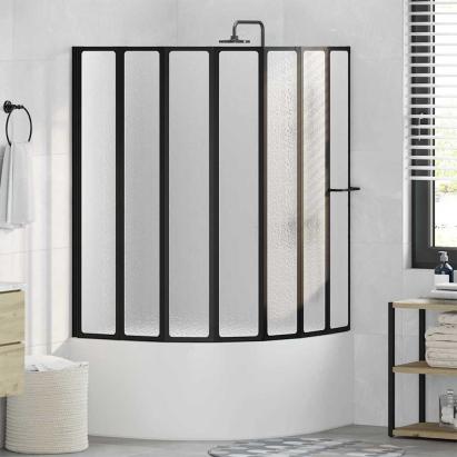 Paravan de duș Pliere Other Manual Negru 168 x 140 cm Aluminiu GartenMobel Dekor
