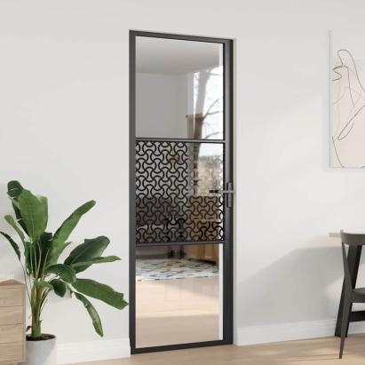 Ușă de interior Negru 76 x 201.5 cm Sticlă securizată, Aluminiu GartenMobel Dekor