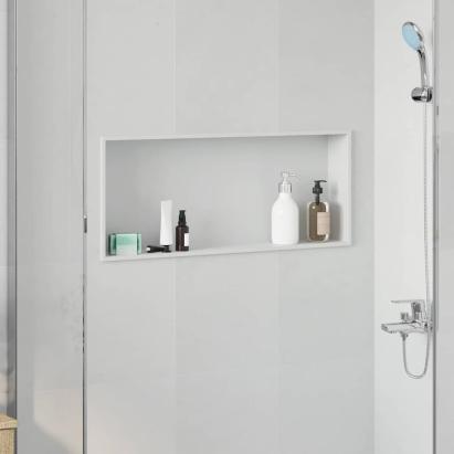 Nisă de Duș Alb 75 x 30 x 9.5 cm Oţel inoxidabil GartenMobel Dekor