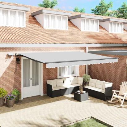 Copertină cu Manual Antracit 4.5 x 2.5 m Metal GartenMobel Dekor