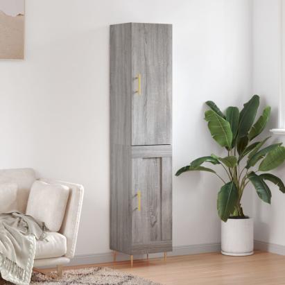Dulap înalt, gri sonoma, 34,5x34x180 cm, lemn prelucrat GartenMobel Dekor
