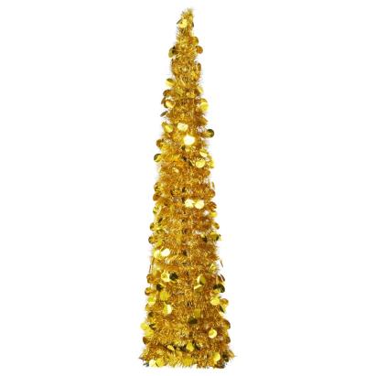Brad de Crăciun artificial tip pop-up, auriu, 150 cm, PET GartenMobel Dekor