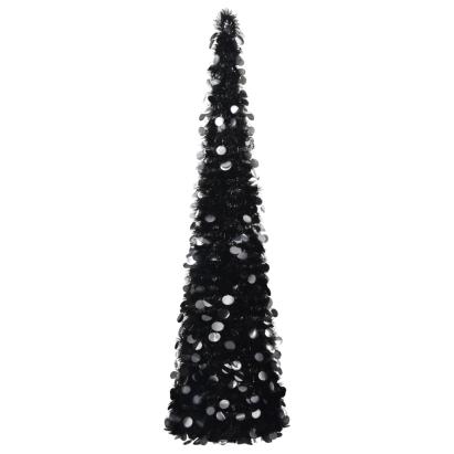 Brad de Crăciun artificial tip pop-up, negru, 150 cm, PET GartenMobel Dekor