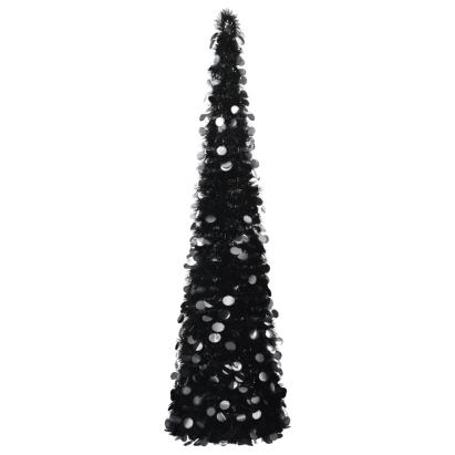 Brad de Crăciun artificial tip pop-up, negru, 180 cm, PET GartenMobel Dekor
