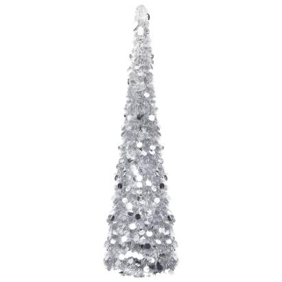 Brad de Crăciun artificial tip pop-up, argintiu, 180 cm, PET GartenMobel Dekor
