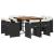 Set mobilier de grădină cu perne, 9 piese, negru, poliratan GartenMobel Dekor