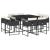 Set mobilier de grădină cu perne, 9 piese, negru, poliratan GartenMobel Dekor