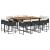 Set mobilier de exterior cu perne, 11 piese, negru, poliratan GartenMobel Dekor