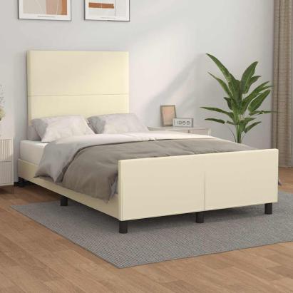 Cadru de pat fără saltea cremă 120x190 cm piele artificială GartenMobel Dekor