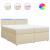 Pat box spring cu saltea, crem, 200x200 cm, textil GartenMobel Dekor