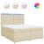 Pat box spring cu saltea, crem, 200x200 cm, textil GartenMobel Dekor