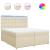 Pat box spring cu saltea, crem, 200x200 cm, textil GartenMobel Dekor