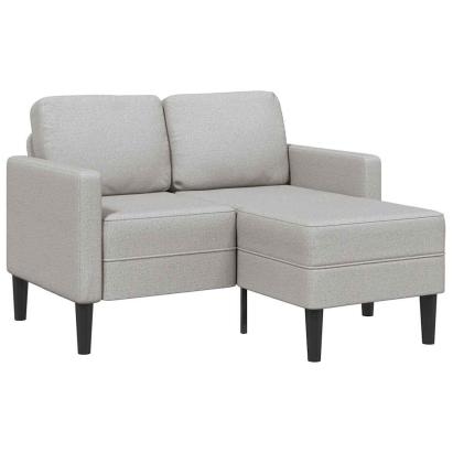 Canapea cu 2 locuri cu șezlong în formă L gri nor 125 cm textil GartenMobel Dekor