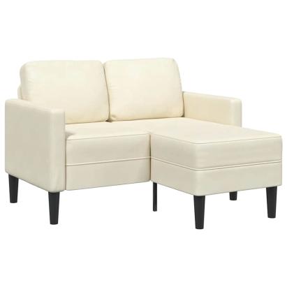 Canapea cu 2 locuri cu șezlong în formă L crem 125 cm catifea GartenMobel Dekor