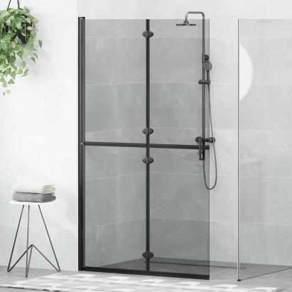 Perete de duș Walk-in Negru și transparent închis 110 x 190 cm GartenMobel Dekor