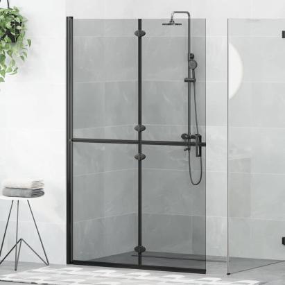 Perete de duș Walk-in Negru și transparent închis 120 x 190 cm GartenMobel Dekor
