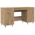Birou cu raft stejar artizanal 140 x 50 x 75 cm Lemn compozit GartenMobel Dekor
