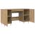 Birou cu raft stejar artizanal 140 x 50 x 75 cm Lemn compozit GartenMobel Dekor