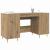 Birou cu raft stejar artizanal 140 x 50 x 75 cm Lemn compozit GartenMobel Dekor