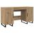 Birou cu raft stejar artizanal 140 x 50 x 75 cm Lemn compozit GartenMobel Dekor