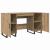 Birou cu raft stejar artizanal 140 x 50 x 75 cm Lemn compozit GartenMobel Dekor