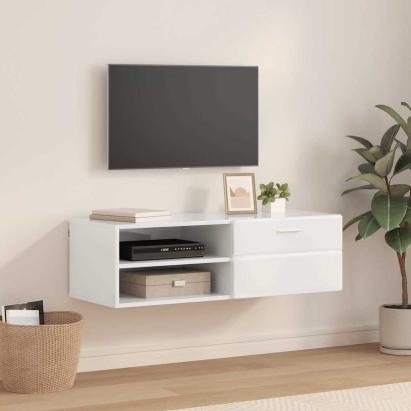 Cabinet TV cu sertar Gri beton 100.5 x 39 x 30 cm Lemn compozit GartenMobel Dekor