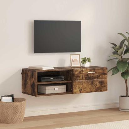 Cabinet TV Stejar afumat 100.5 x 39 x 30 cm Lemn compozit GartenMobel Dekor
