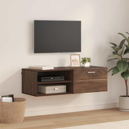 Cabinet TV cu raft Stejar brun 100.5 x 39 x 30 cm Lemn compozit GartenMobel Dekor