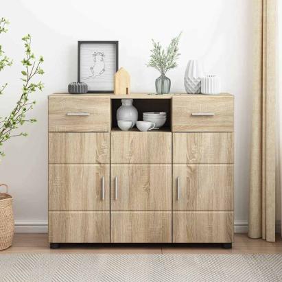 Bufet cu sertar Stejar sonoma 88.5 x 30.5 x 73 cm Lemn compozit GartenMobel Dekor