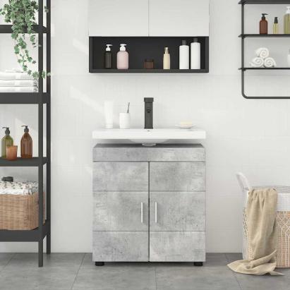 Cabinet pentru chiuvetă de baie Gri beton 60 x 34 x 63 cm GartenMobel Dekor