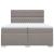 Pat box spring cu saltea, gri taupe, 200x200 cm, textil GartenMobel Dekor