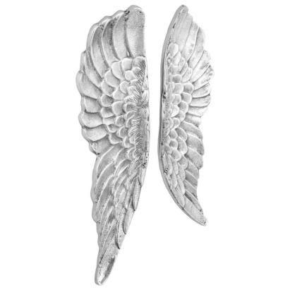 Sculptură cu Aripi Argintiu 31 x 5 x 91 cm Aluminiu GartenMobel Dekor