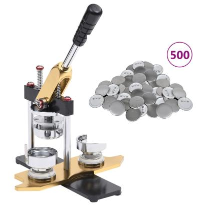 Presă insigne cu 500 piese de insignă, 25 mm, ștanță rotundă GartenMobel Dekor