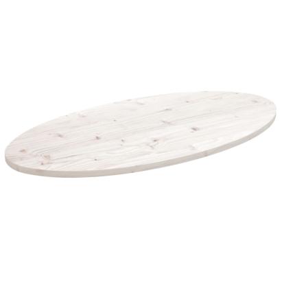 Blat de masă, alb, 110x55x2,5 cm, lemn masiv de pin, oval GartenMobel Dekor