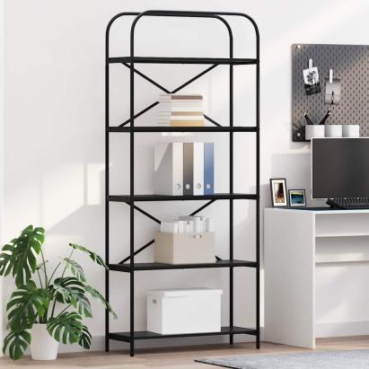 Raft pentru cărți Stejar negru 80 x 30 x 183 cm Lemn compozit GartenMobel Dekor